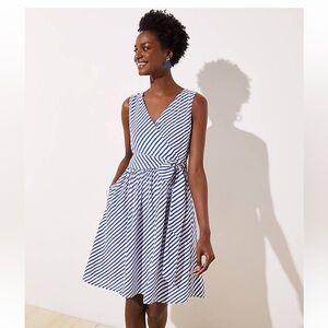 NWT LOFT Striped Blue and White Sleeveless Dress 4